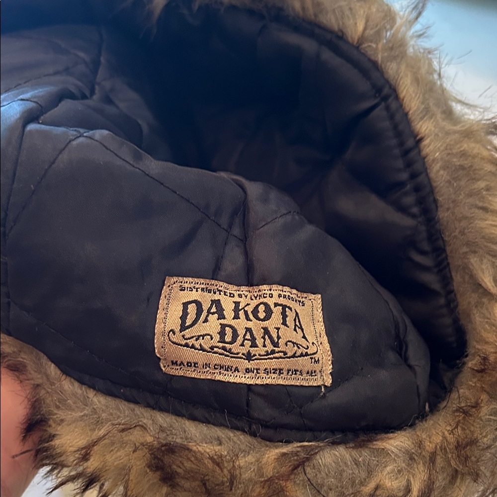 Black and Brown Fur-Lined Hat